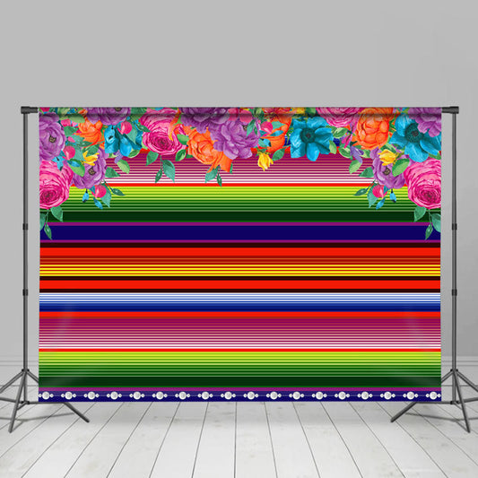 Lofaris Floral Mexican Fiesta Theme Backdrop For Party