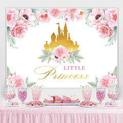 Lofaris Floral Pink Litter Princess Birthday Party Backdrop for Photo