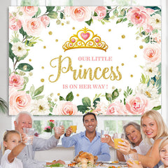 Lofaris Floral Princess Is On The Way Baby Shower Backdrop