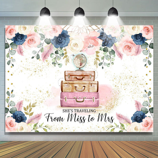 Lofaris Floral Traveling Sweet Bridal Shower Backdrop
