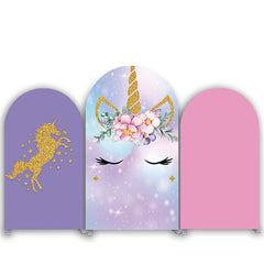 Lofaris Floral Unicorn With Horse Glitter Arch Backdrop Kit
