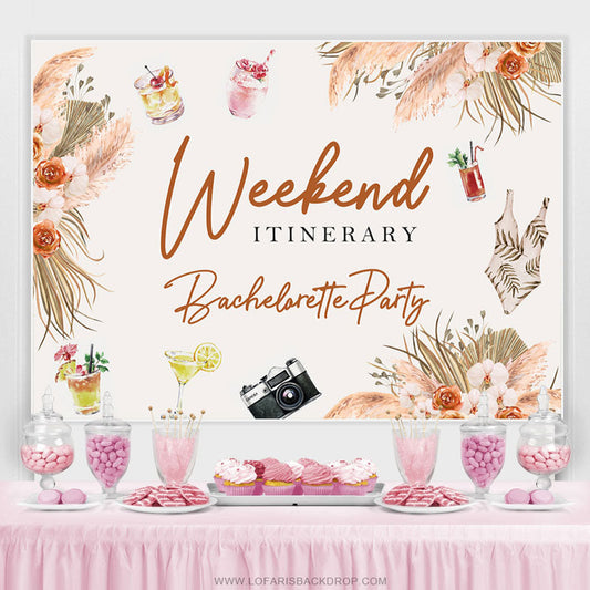 Lofaris Floral Weekend Itinerary Bachelor Party Backdrop