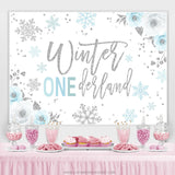 Load image into Gallery viewer, Lofaris Floral Winter Onederland Snowflake Birthday Backdrop