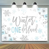 Load image into Gallery viewer, Lofaris Floral Winter Onederland Snowflake Birthday Backdrop