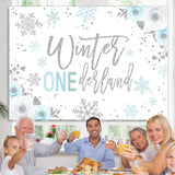 Load image into Gallery viewer, Lofaris Floral Winter Onederland Snowflake Birthday Backdrop