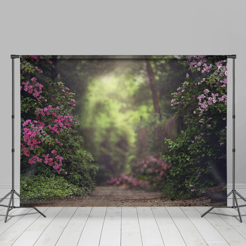 Lofaris Foggy Floral Forest Easter Backdrop For Photography