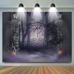 Lofaris Foggy Night Ghost Scary Pumpkin Halloween Backdrop