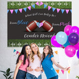 Load image into Gallery viewer, Lofaris Football Backdrop Baby Shower Pink and Blue Backdrops