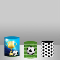 Lofaris Football Birthday Backdrop Plinth Cylinder Cover Kit