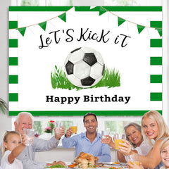 Lofaris Football Lets Kick It Photoshoot Backdrop for Birthday