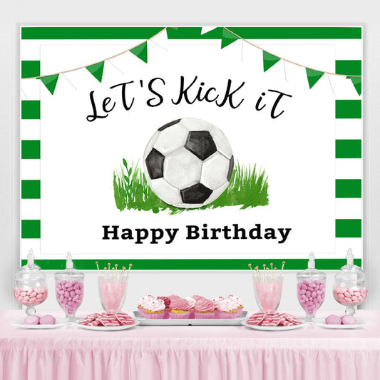 Lofaris Football Lets Kick It Photoshoot Backdrop for Birthday