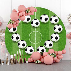 Lofaris Football Nade Heart And Field Circle Birthday Backdrop
