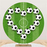 Load image into Gallery viewer, Lofaris Football Nade Heart And Field Circle Birthday Backdrop