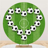 Load image into Gallery viewer, Lofaris Football Nade Heart And Field Circle Birthday Backdrop