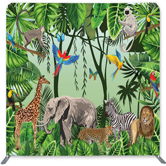 Lofaris Forest And Animals Double-Sided Backdrop for Birthday