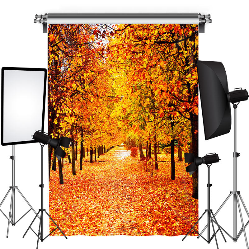 Lofaris Forest Fall Yellow Leaves Painting Autumn Photo Backdrop