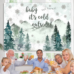 Lofaris Forest Jungle Snowflake Montain Baby Shower Backdrop