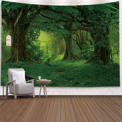 Lofaris Forest Pattern Holiday Trippy Fairytale Wall Tapestry