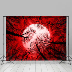 Lofaris Forest Red Night Moon Backdrop for Halloween Party