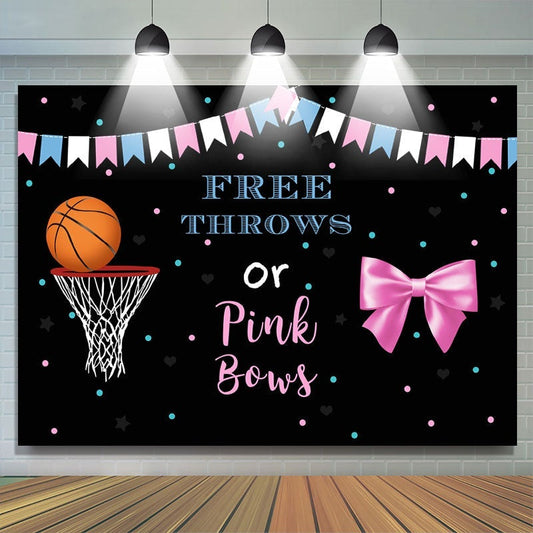 Lofaris Throws and Pink Bows Baby Shower Party Backdrop