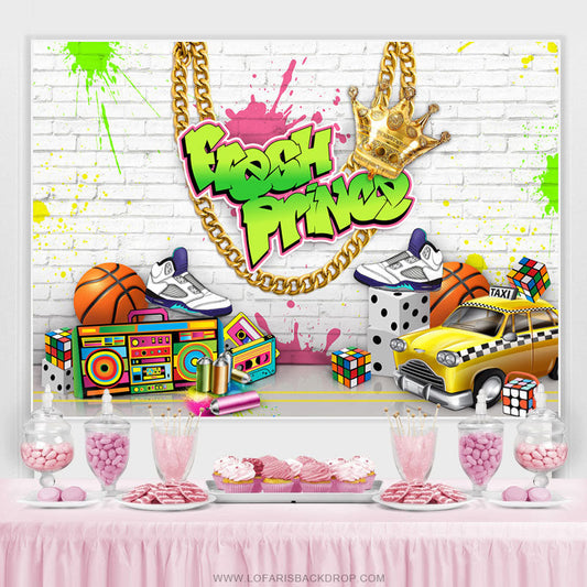 Lofaris Fresh Prince Graffiti Wall Happy Birthday Backdorp