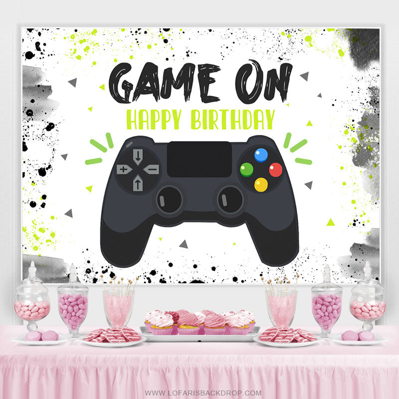 Lofaris Game On Playing Theme Party Happy Birthday Backdrop