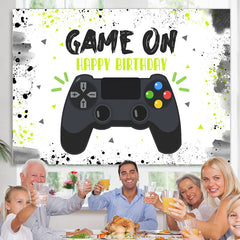 Lofaris Game On Playing Theme Party Happy Birthday Backdrop