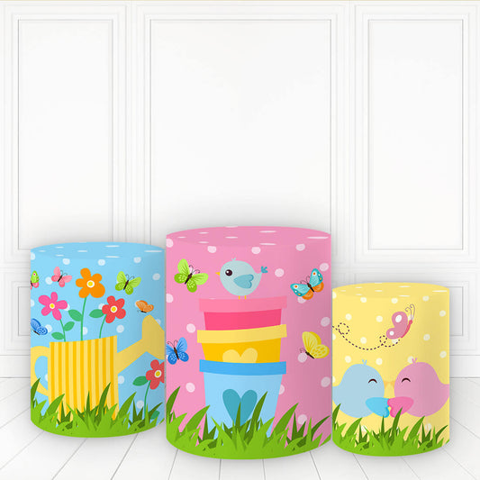 Lofaris Garden Theme Plinth Cover Bird And Butterfly Cake Table