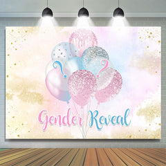 Lofaris Gender Reveal Balloons Glitter Backdrop for Baby Shower