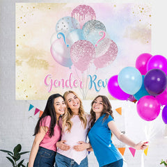 Lofaris Gender Reveal Balloons Glitter Backdrop for Baby Shower