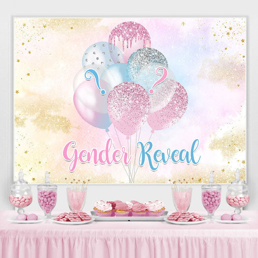 Lofaris Gender Reveal Balloons Glitter Backdrop for Baby Shower