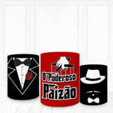 Load image into Gallery viewer, Lofaris Gentleman Theme Plinth Cover Black And Red Pillar Wrap