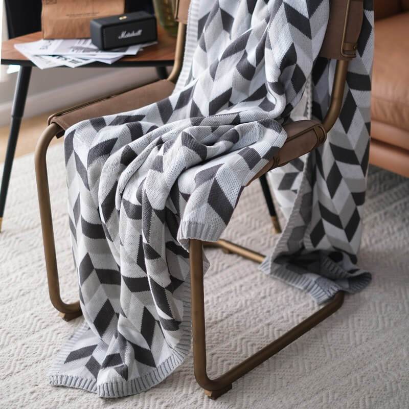 Lofaris Geometric Simple Knitted Woolen Blanket Sofa