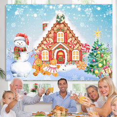 Lofaris Gingerbread House Winter Xmas Tree Photoshoot Backdrop for Kids