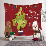 Load image into Gallery viewer, Lofaris Gingerbread Man And Snowman Christmas Cartoon Wall Tapestry