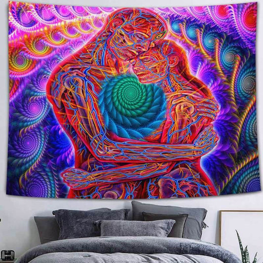 Lofaris Girl And Boy Trippy Novelty Abstract Wall Tapestry
