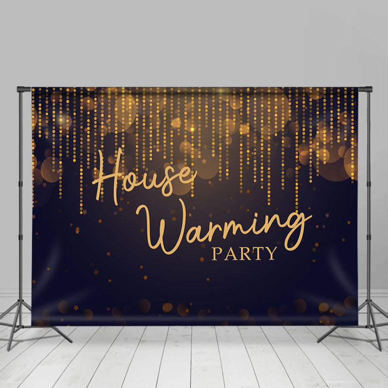 Lofaris Glitter And Black-Golden House Warming Party Backdrop