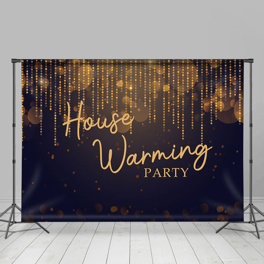 Lofaris Glitter And Black-Golden House Warming Party Backdrop
