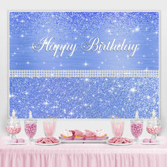 Lofaris Glitter And Bule Dots Pearl Happy Birthday Backdrop