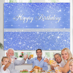 Lofaris Glitter And Bule Dots Pearl Happy Birthday Backdrop