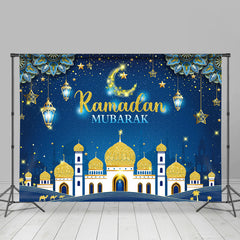 Lofaris Glitter And Bule Starry Sky Ramadan Mubarak Backdrop