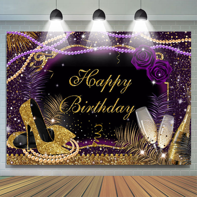 Lofaris Glitter And Gorgeous Happy Birthday Backdrop For Woman