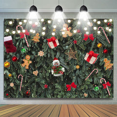 Lofaris Glitter And Green Christmas Tree Decoration Backdrop