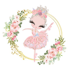 Lofaris Glitter And Pink Ballet Girl Theme Round Backdrop Kit
