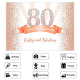 Load image into Gallery viewer, Lofaris Glitter and Pink Dots Happy 80th Birthday Party Backdrop