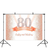 Load image into Gallery viewer, Lofaris Glitter and Pink Dots Happy 80th Birthday Party Backdrop