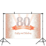 Load image into Gallery viewer, Lofaris Glitter and Pink Dots Happy 80th Birthday Party Backdrop