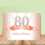 Load image into Gallery viewer, Lofaris Glitter and Pink Dots Happy 80th Birthday Party Backdrop