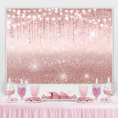 Lofaris Glitter And Pink Simple Theme Happy Birthday Backdrop