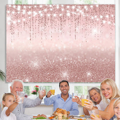 Lofaris Glitter And Pink Simple Theme Happy Birthday Backdrop